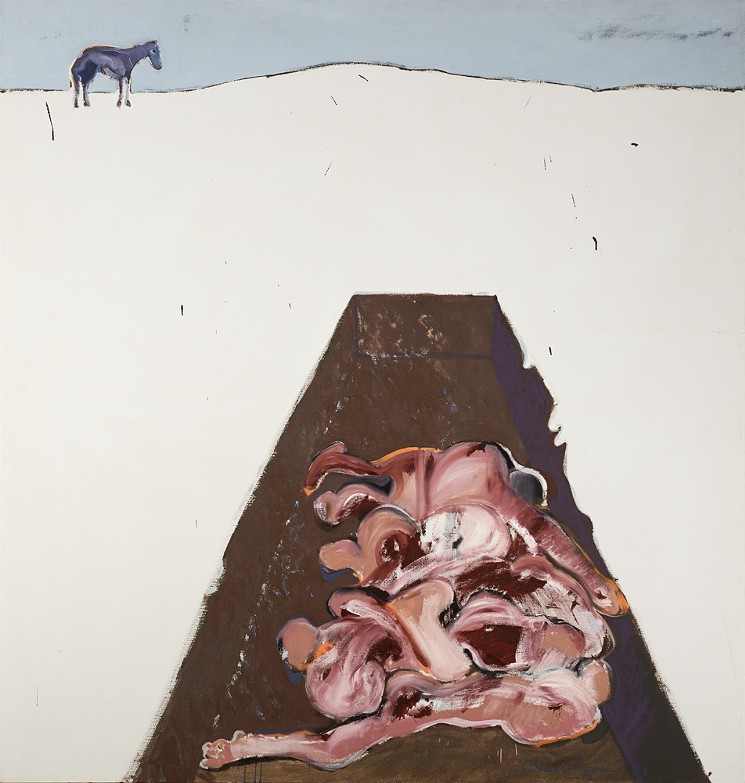 Tela que faz referência ao massacre de Wounded Knee (1980), de Fritz Scholder (Foto: Reprodução)